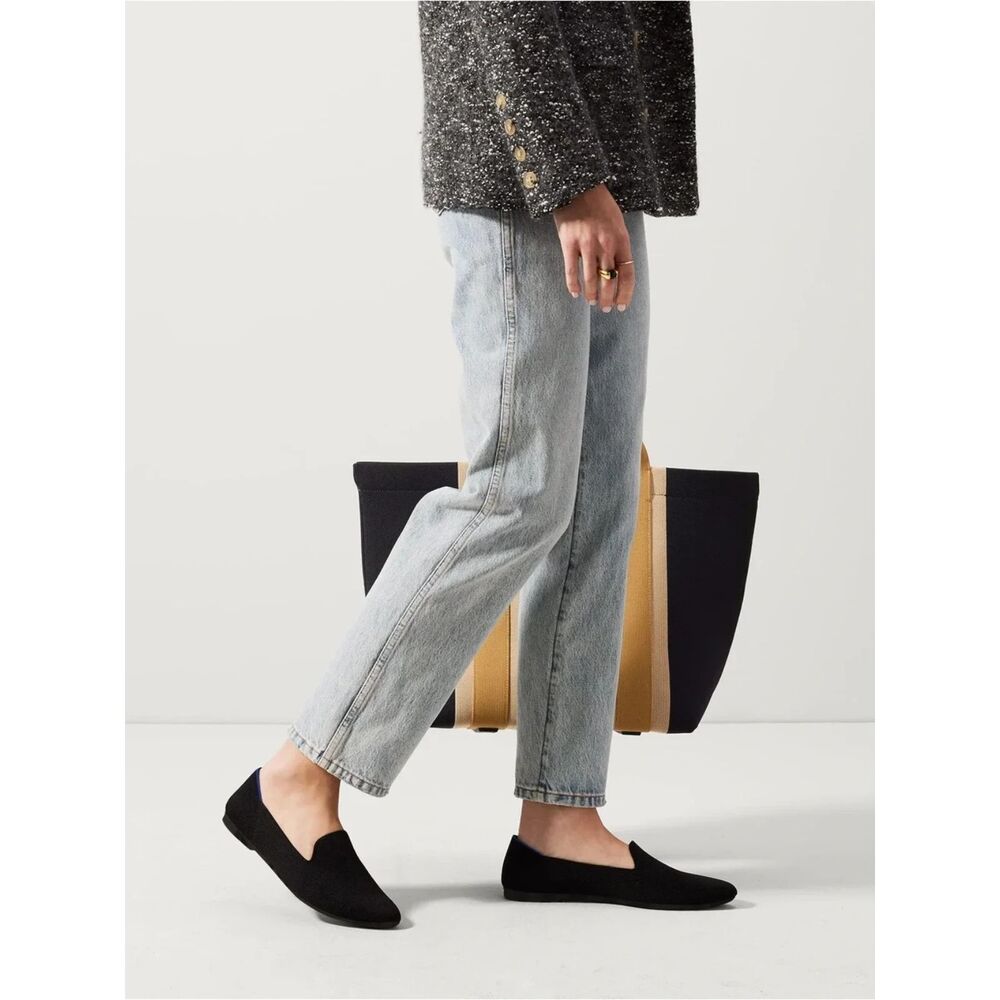 Rothy's The Almond Loafer Black Leopard Insole Size 8